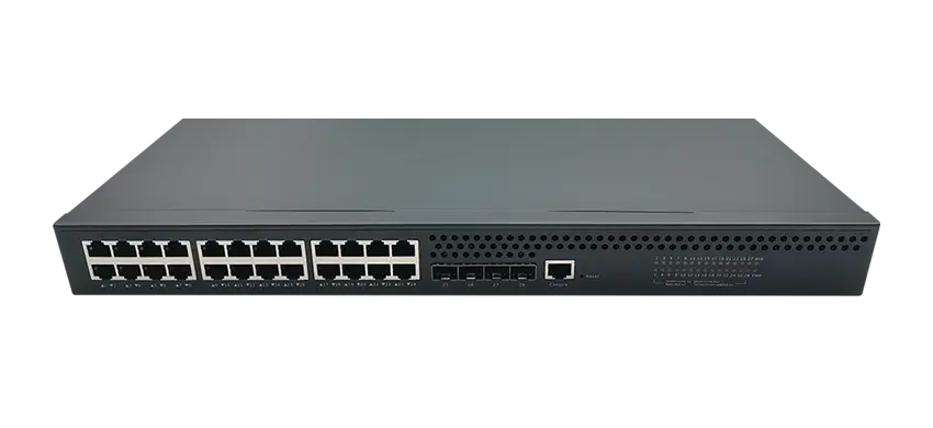 Управляемый коммутатор PoE уровня 2 24x10/100/1000M RJ45, восходящий кабель 4x1G/2,5G SFP