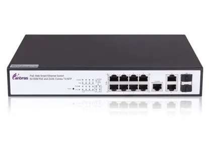 Коммутатор Ethernet PoE с 8 портами TX/100M и комбинированным портом 2xGE TX/SFP
