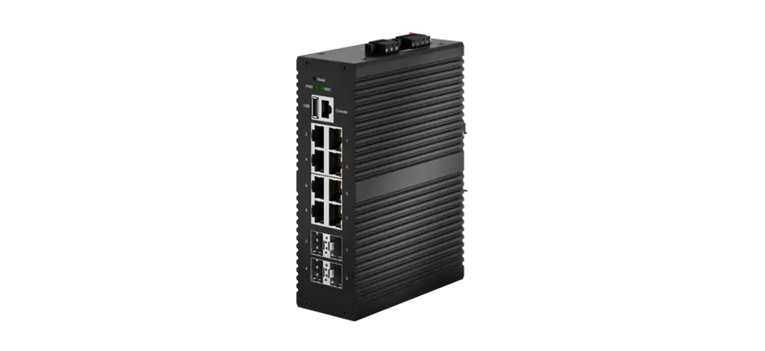 Промышленный управляемый коммутатор PoE 10GE 4xSFP, USB поддержки GE 8xRJ45 PoE для легкого обновления и повышения