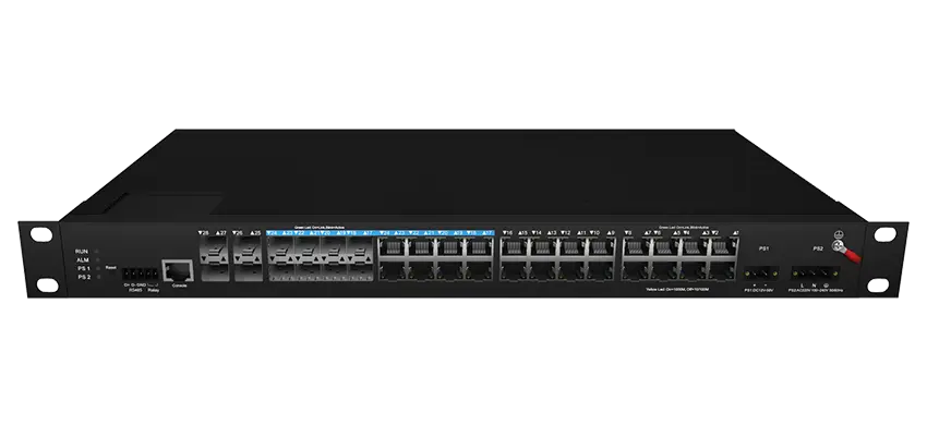 Промышленный Rackmount L3 управлял коммутатором Ethernet 16x10/100/1000M RJ45, 8x1000M комбинированное, 4x1000M SFP