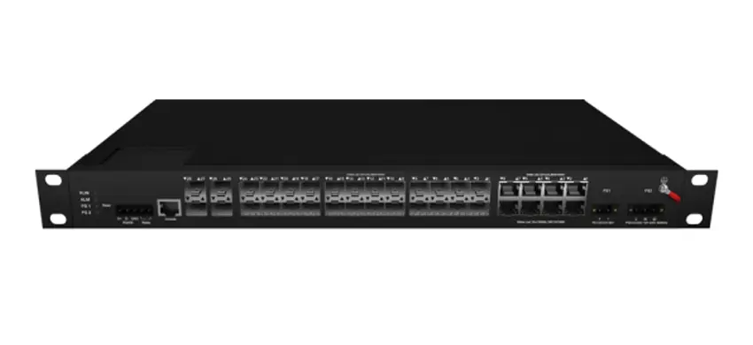 Промышленный Rackmount L3 управляемый коммутатор 8x1G комбинированный, 16x1G SFP, 4x10G SFP