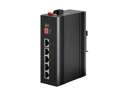 Промышленный неуправляемый бустерный коммутатор PoE на DIN-рейке 5x10/100Base-T