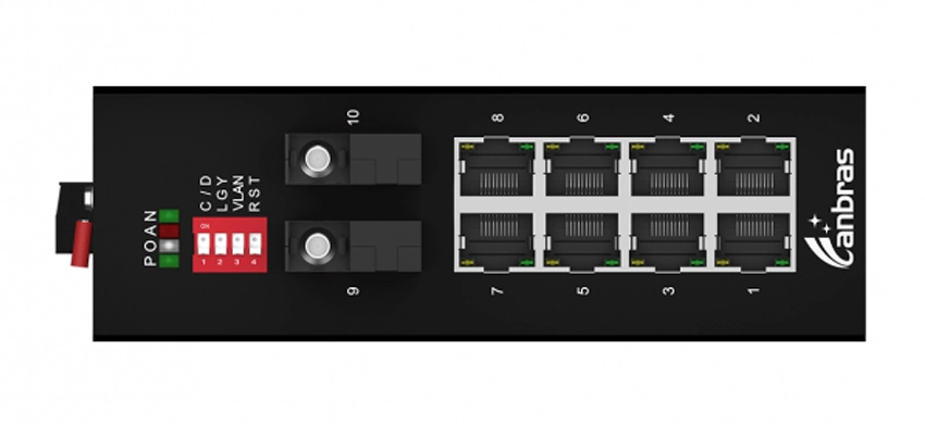 2кс1000Басе-С, переключатель локальных сетей 8 кс10/100/1000Басе-Т промышленный (ПоЭ опционное)