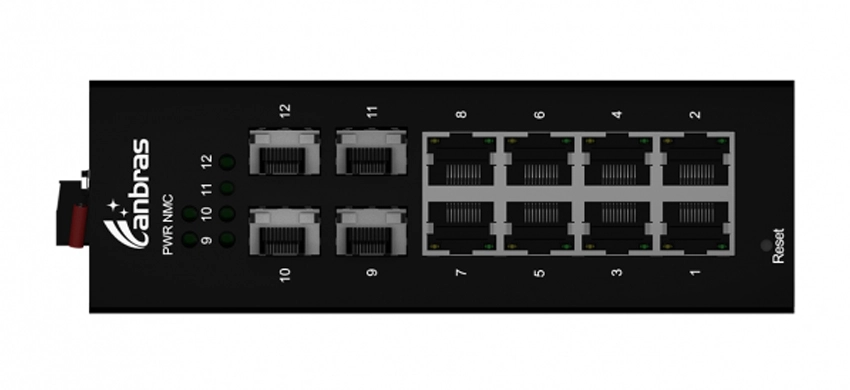 4x1000Base-X, переключатель локальных сетей 8 x10/100/1000Base-T промышленный (PoE опционное)