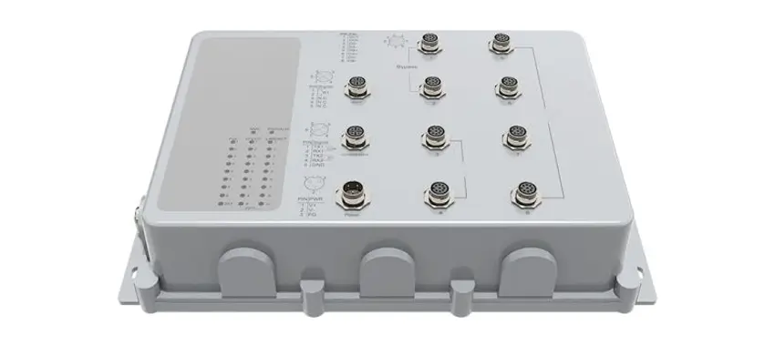 Переключатель 8 локальных сетей порта 10/100/1000Base-T промышленный, водоустойчивое IP67
