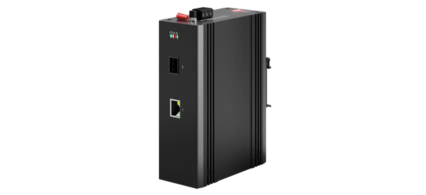 Промышленный конвертер 1x1000Base-X средств PoE Дин-рельса, 1x10/100/1000Base-T