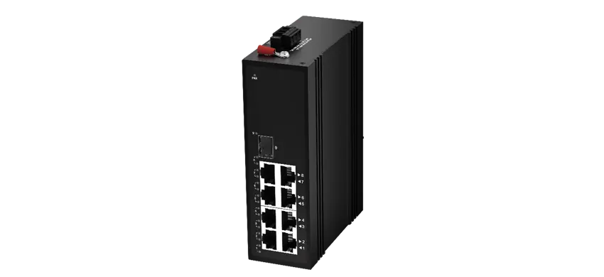 Промышленный коммутатор Ethernet 8x10/100/1000M RJ45 (PoE), восходящий канал 1x1000M SFP,