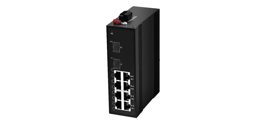 Промышленный коммутатор Ethernet 8x10/100/1000M RJ45 (PoE), восходящий канал 2x1000M SFP