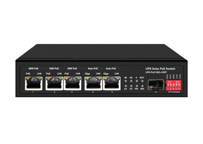 15A UPS солнечный PoE Ethernet-коммутатор 1GE 60W PoE 2GE 30W PoE 2GE автоматический PoE 1GE SFP