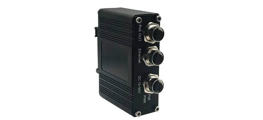 Промышленный одиночный разъем инжектора 30w M12 PoE порта 10/100/1000