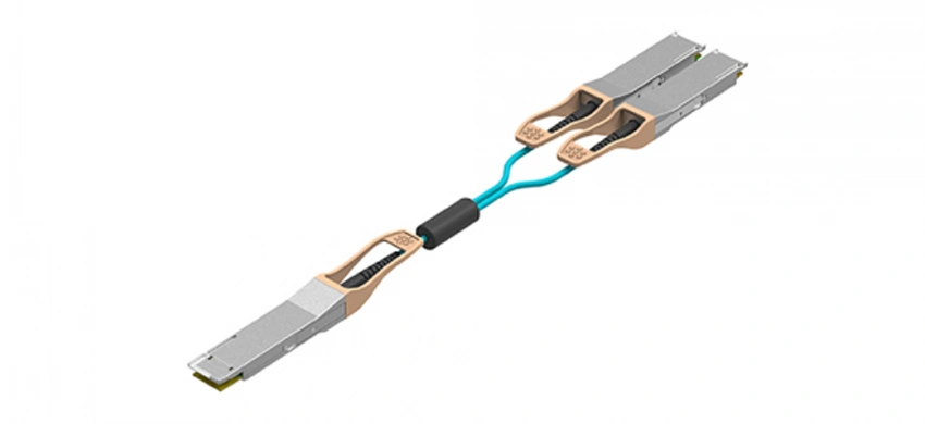 Активный оптический кабель 200G QSFP-DD SR8 на 2x100GBASE QSFP28 SR4