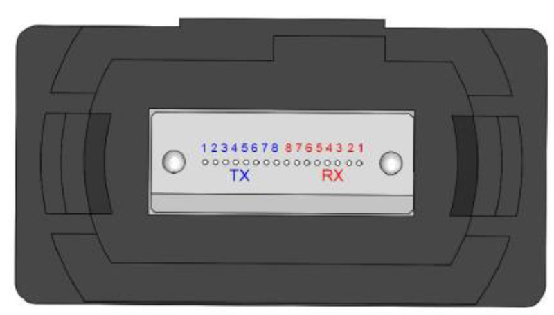 Optical interface and Pin Assignment of 400Gb/s QSFP-DD SR8 100m Transceiver