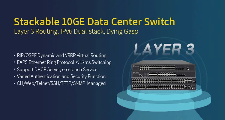 Штабелируемый коммутатор центра обработки данных 10GE