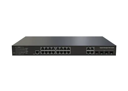 Управляемый L3 Lite Ethernet PoE коммутатор 16x10/100/1000Base-T PoE , 4xGigabit Combo (RJ45/SFP)