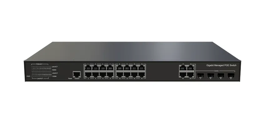 Управляемый L3 Lite Ethernet PoE коммутатор 16x10/100/1000Base-T PoE , 4xGigabit Combo (RJ45/SFP)