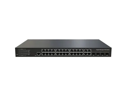 L3 Lite управляемый Ethernet PoE коммутатор 24x10/100/1000Base-T PoE , 4xGigabit комбинированный (RJ45/SFP)