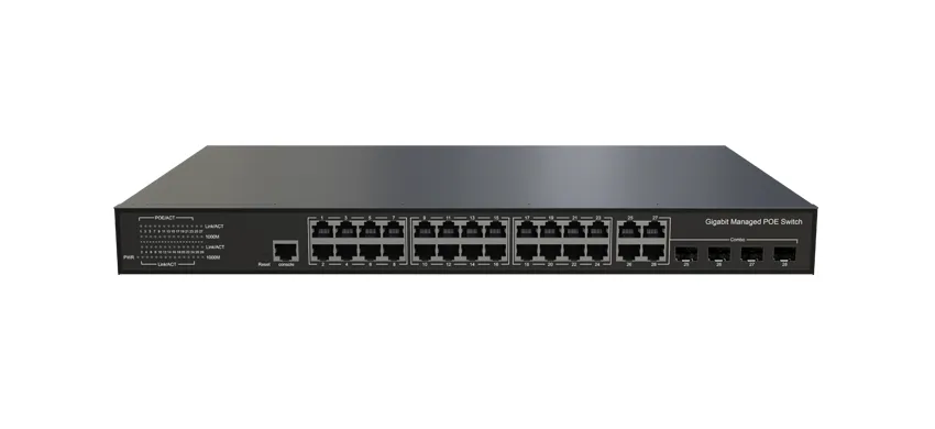 L3 Lite управляемый Ethernet PoE коммутатор 24x10/100/1000Base-T PoE , 4xGigabit комбинированный (RJ45/SFP)
