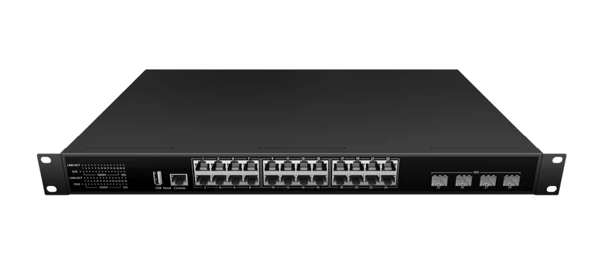 Управляемый коммутатор Layer3 4x10G SFP 24x10/100/1000Base-T, PoE 400 Вт