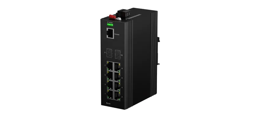 Din-Rail Промышленный управляемый L3 Lite коммутатор PoE 8x10/100/1000M RJ45 PoE , 2x1000M SFP