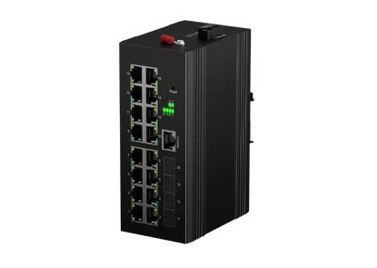 Din-Rail Промышленный L3 Lite Управляемый коммутатор 16x10/100/1000M RJ45, 4x1000M SFP