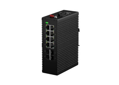 Дин-Рельс промышленный переключатель управляемый L3 8x10/100/1000M RJ45, 4x10G SFP