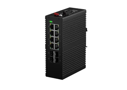 Дин-Рельс промышленный переключатель управляемый L3 8x10/100/1000M RJ45, 4x1G SFP