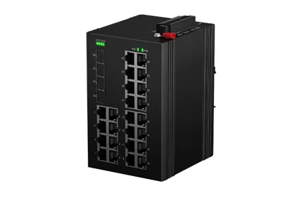 Промышленный управляемый L2 коммутатор PoE 24x10/100/1000M RJ45 PoE , Uplink 4x10G SFP